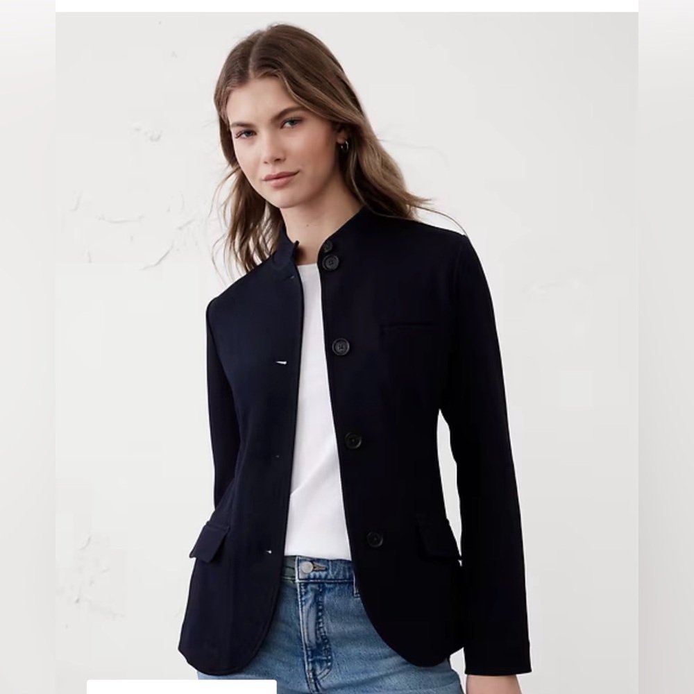 Banana Republic Factory Knit Pique Blazer-NWT-never worn before-navy blue